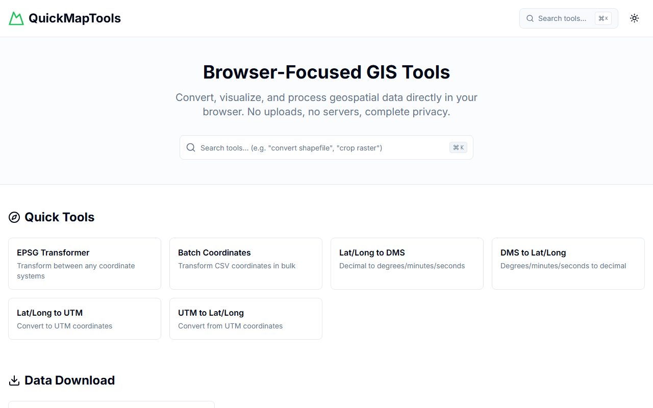 Quick Map Tools — browser-based GIS tools